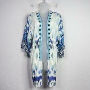 Hale‎ Bob Duster Kimono Womens S Aztec Abstract Open Front Boho Fairy Whimsical
